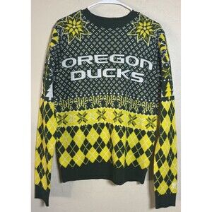 Oregon Ducks Ugly Christmas Sweater Green Yellow Reindeer NCAA Holiday